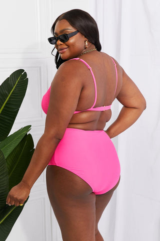 Marina West Swim Take A Dip Twist High-Rise Bikini in Pink - Closet of Ren