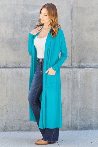 Basic Bae Full Size Open Front Long Sleeve Cardigan