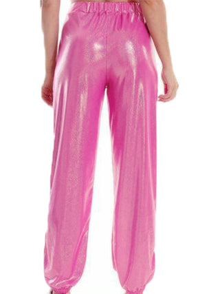 Glitter Elastic Waist Pants with Pockets - Closet of Ren