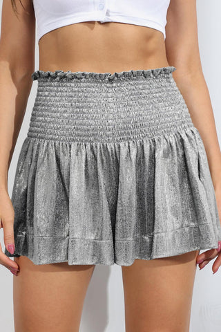 Glitter Smocked High-Waist Shorts - Closet of Ren