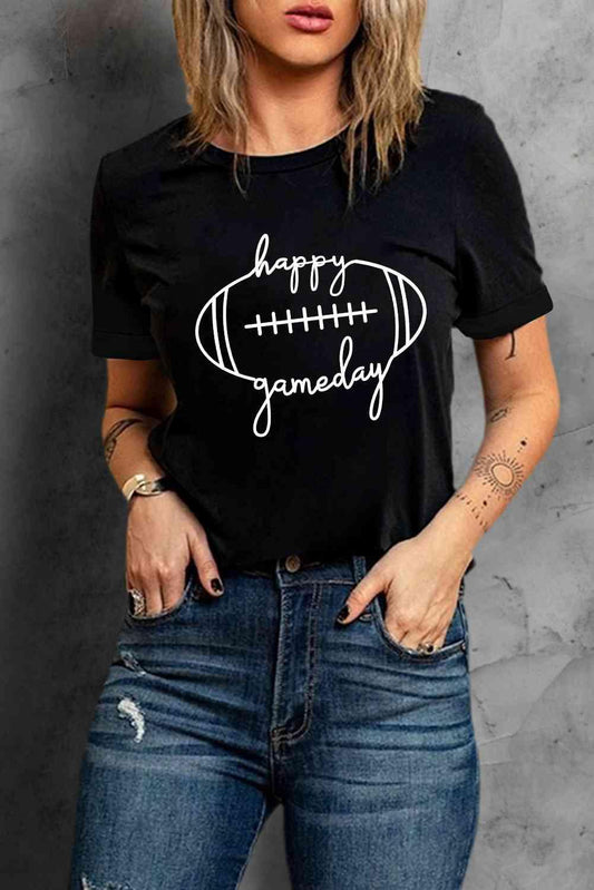 Football Happy Gameday Graphic T-Shirt - Closet of Ren