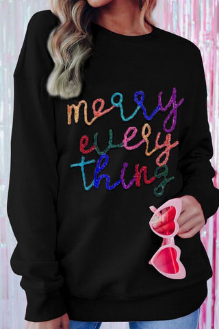 Merry Everything Dropped Shoulder Sweatshirt