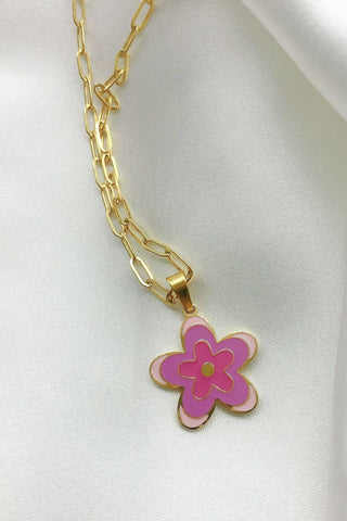 Flower Pendant Stainless Steel Necklace - Closet of Ren