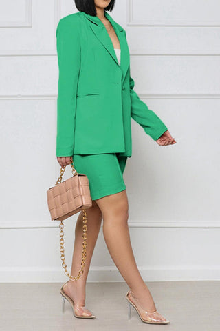 Long Sleeve Blazer and Shorts Set - Closet of Ren