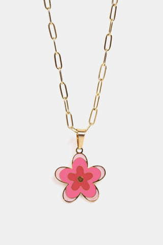 Flower Pendant Stainless Steel Necklace - Closet of Ren