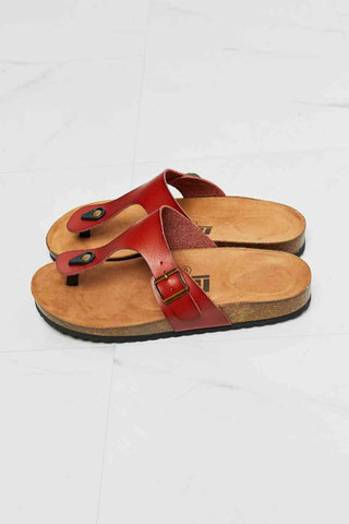 MMShoes Drift Away T-Strap Flip-Flop in Red - Closet of Ren