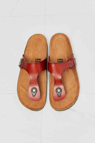 MMShoes Drift Away T-Strap Flip-Flop in Red - Closet of Ren