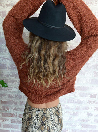 V-Neck Button Up Long Sleeve Fuzzy Cardigan