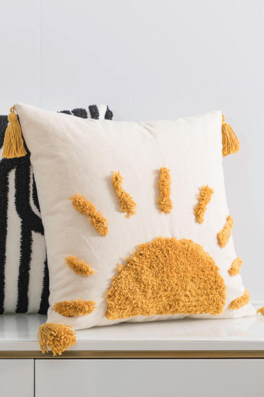 Sun Graphic Tassel Decorative Throw Pillow Case - Closet of Ren