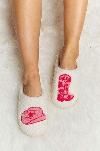 Melody Printed Plush Slide Slippers - Closet of Ren