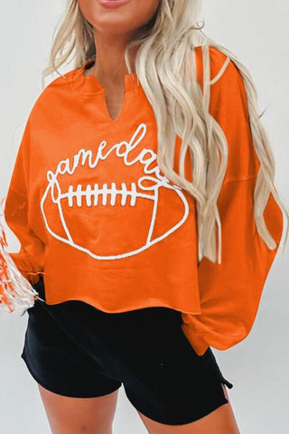 GAME DAY Football Graphic Notched Sweatshirt