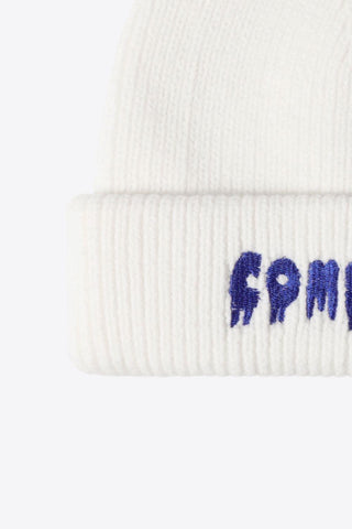 COME ON Embroidered Cuff Knit Beanie - Closet of Ren