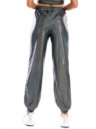 Glitter Elastic Waist Pants with Pockets - Closet of Ren