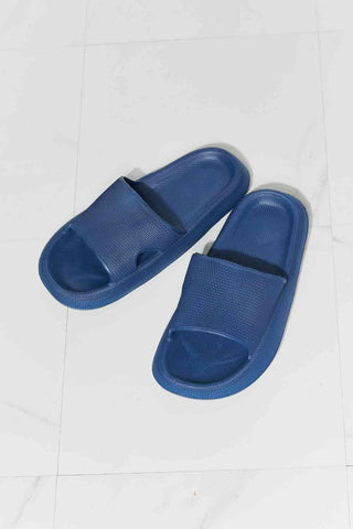 MMShoes Arms Around Me Open Toe Slide in Navy - Closet of Ren