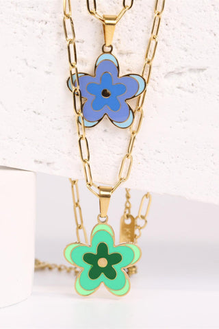 Flower Pendant Stainless Steel Necklace - Closet of Ren