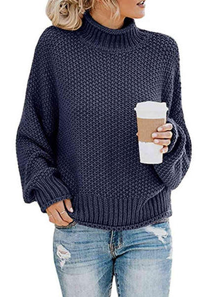 Turtleneck Dropped Shoulder Sweater - Closet of Ren