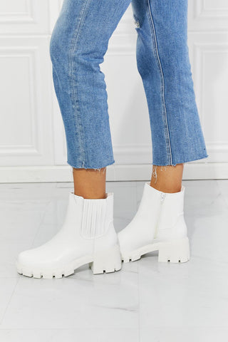 MMShoes What It Takes Lug Sole Chelsea Boots in White - Closet of Ren