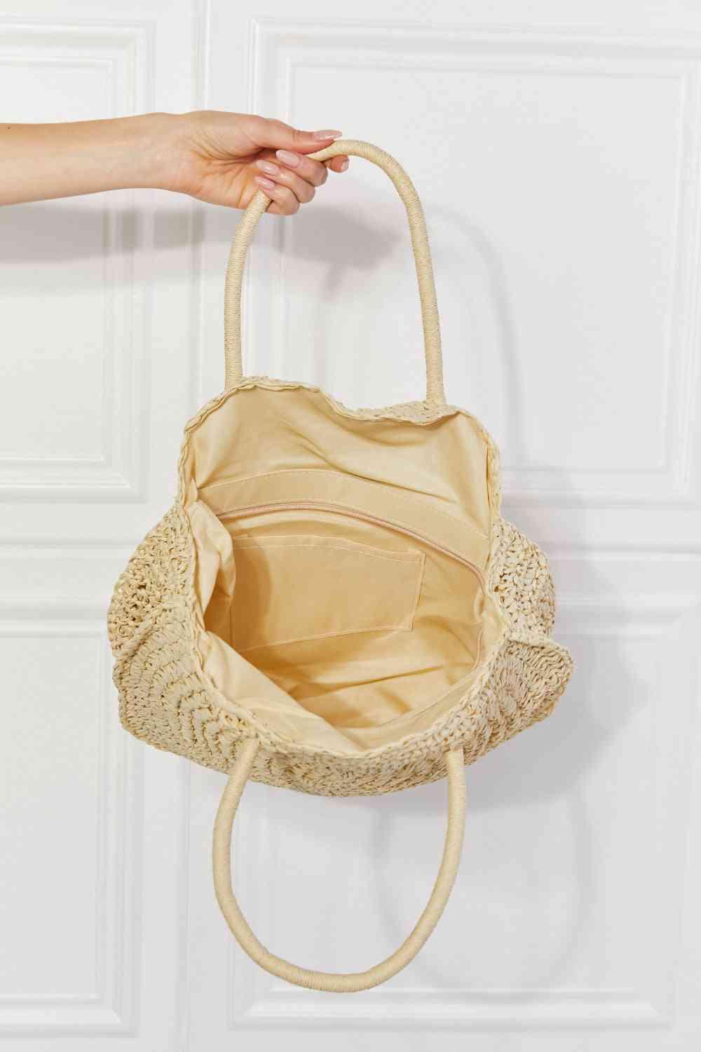 Justin Taylor Beach Date Straw Rattan Handbag in Ivory - Closet of Ren