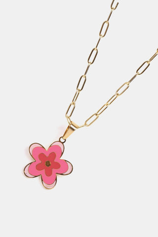 Flower Pendant Stainless Steel Necklace - Closet of Ren