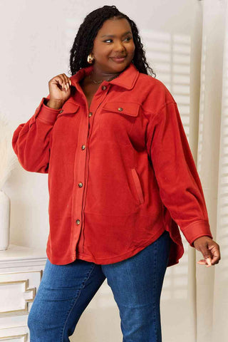 Heimish Cozy Girl Full Size Button Down Shacket - Closet of Ren