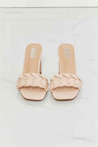 MMShoes Top of the World Braided Block Heel Sandals in Beige - Closet of Ren