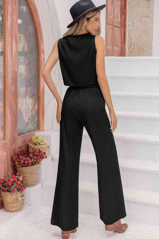 V-Neck Tank Top and Long Pants Set - Closet of Ren