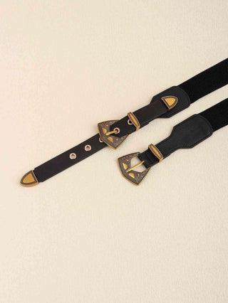 Double Buckle PU Leather Belt - Closet of Ren