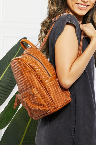 Vegan Leather Woven Backpack | Certainly Chic Backpack by SHOMICO - Closet of Ren