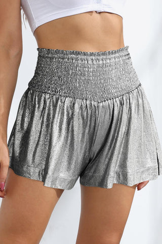 Glitter Smocked High-Waist Shorts - Closet of Ren