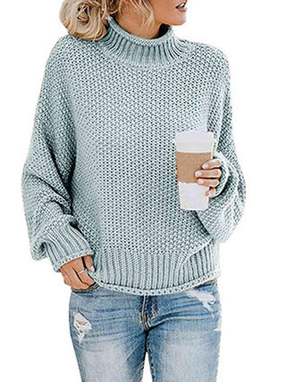 Turtleneck Dropped Shoulder Sweater - Closet of Ren