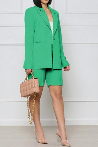 Long Sleeve Blazer and Shorts Set - Closet of Ren