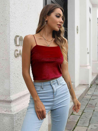 Straight Neck Cropped Cami - Closet of Ren