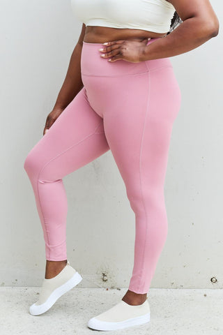 Zenana Fit For You Full Size High Waist Active Leggings in Light Rose - Closet of Ren