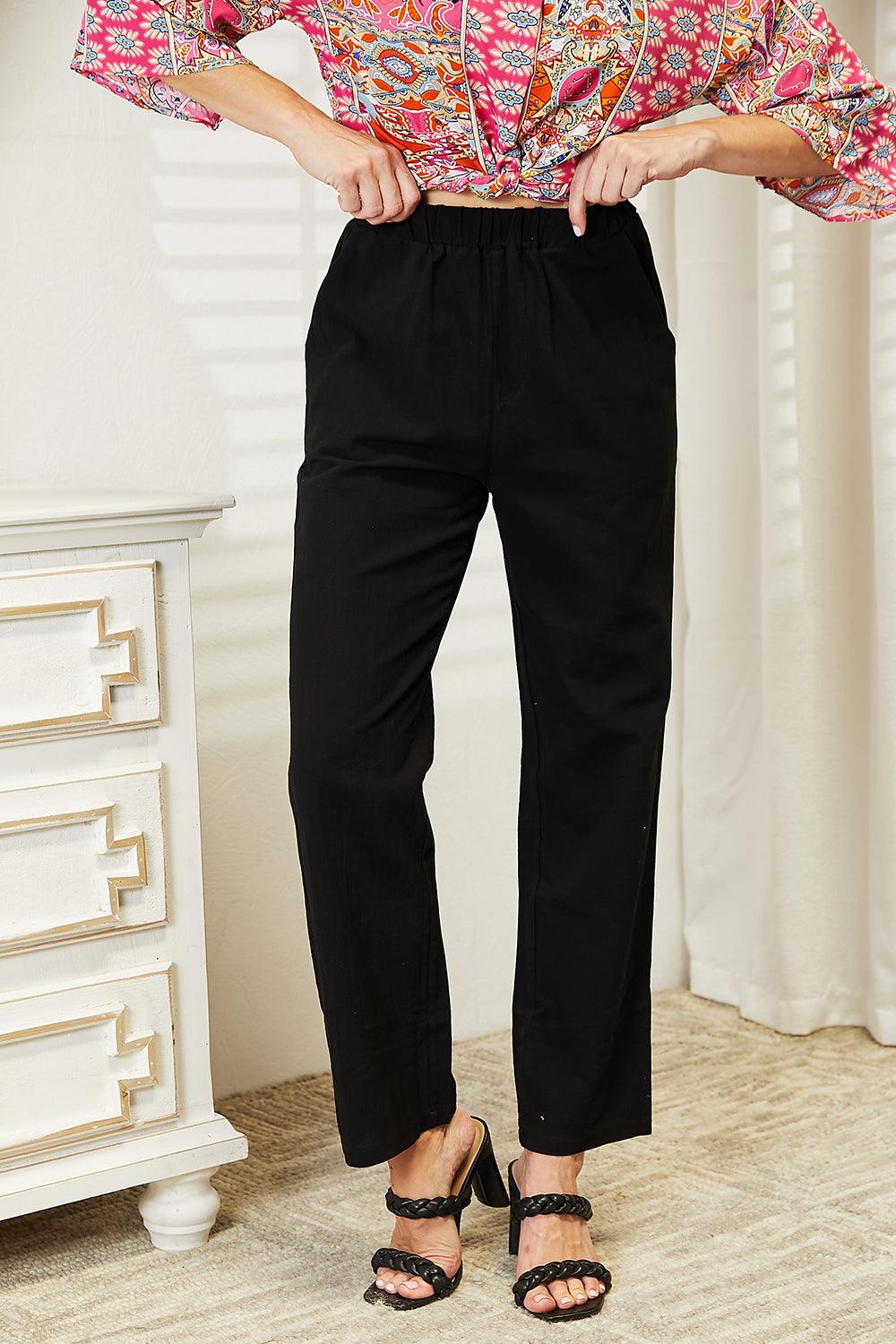 Double Take Pull-On Pants with Pockets - Closet of Ren