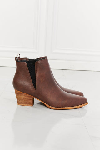 MMShoes Back At It Point Toe Bootie in Chocolate - Closet of Ren