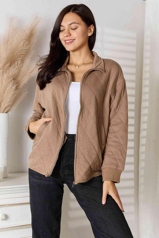 Heimish Full Size Zip-Up Jacket with Pockets - Closet of Ren