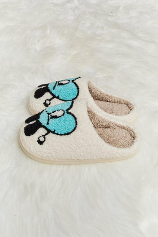 Melody Love Heart Print Plush Slippers - Closet of Ren