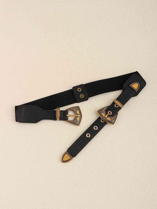 Double Buckle PU Leather Belt - Closet of Ren