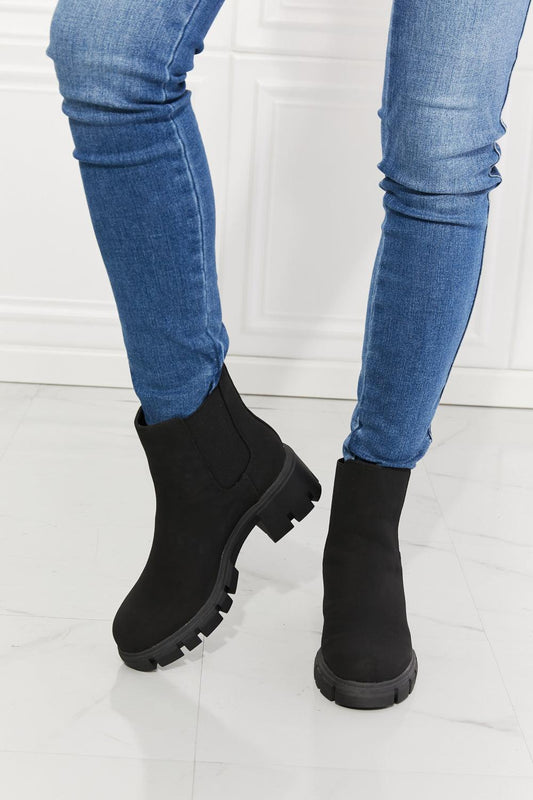 MMShoes Work For It Matte Lug Sole Chelsea Boots in Black - Closet of Ren